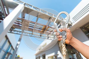 Safety belt lock in Hand.Safety
