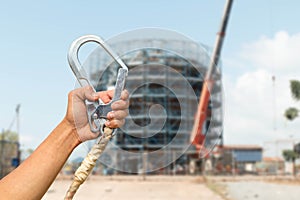 Safety belt lock in Hand.Safety