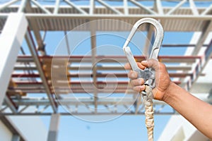 Safety belt lock in Hand.Safety