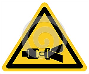Safety belt warning signs, notice signs, mandatory signs