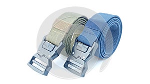 Safety belts on isolated white