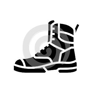 safety boots ppe protective equipment glyph icon vector illustration