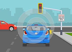 Safety car driving and traffic regulating rules. Give way rules at traffic lights. After stop right turn permitted on red.