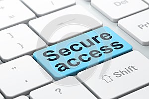 Safety concept: Secure Access on computer keyboard background