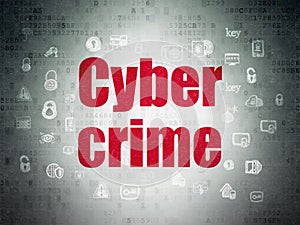 Safety concept: Cyber Crime on Digital Data Paper background