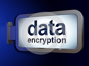 Safety concept: Data Encryption on billboard background
