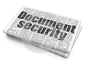 Safety concept: Document Security on Newspaper background