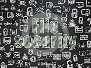 Safety concept: File Security on School board background