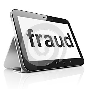 Safety concept: Fraud on tablet pc computer