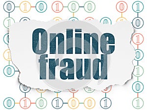 Safety concept: Online Fraud on Torn Paper background