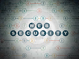 Safety concept: Web Security on Digital Data Paper background
