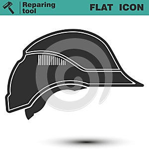 Safety construction helmet. Vector illustration of hard hat icon