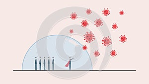 Safety coronavirus ,blue Baria protecting Business man, coronavirus pneumonia infection, against the 2019 novel coronavirus