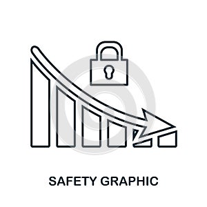 Safety Decrease Graphic icon. Mobile app, printing, web site icon. Simple element sing. Monochrome Safety Decrease Graphic icon il