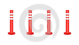 Safety delineator. Traffic posts. Road poles. Vector stock illustration.