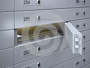 Safety deposit boxes with documents