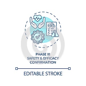 Safety and efficacy confirmation concept icon