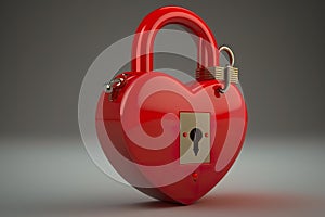 Safety and emotionlessness closeness from feelings of red padlock hear