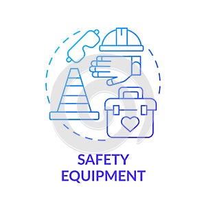 Safety equipment blue gradient concept icon