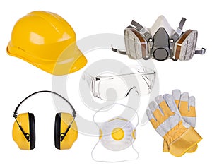 Safety equipment isolated on white