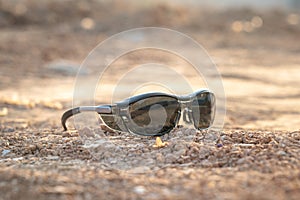 A safety eyeglasses for construction worker.