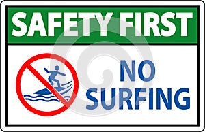 Safety First Beach Safety Sign No Surfing