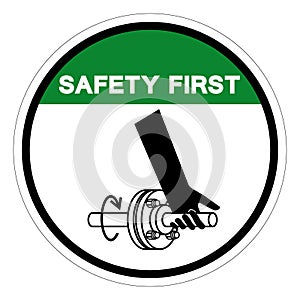 Safety First Entanglement Of Hand Rotating Shaft Symbol Sign, Vector Illustration, Isolate On White Background Label .EPS10