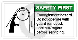 Safety First Entanglement Hazard Symbol Sign, Vector Illustration, Isolate On White Background Label .EPS10