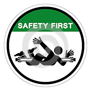 Safety First Entanglement Rotating Shaft Symbol Sign, Vector Illustration, Isolate On White Background Label .EPS10