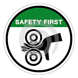 Safety First Hand Entangle Left Symbol Sign, Vector Illustration, Isolate On White Background Label .EPS10