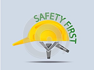 Safety First Hard Hat Vector Illustration