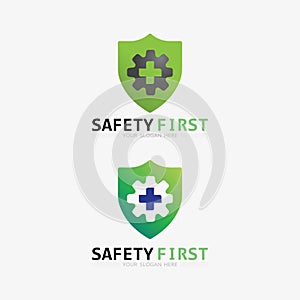 safety first logo icon vector design and illustration graphic sign