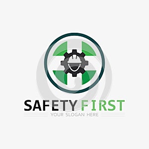 safety first logo icon vector design and illustration graphic sign