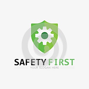 safety first logo icon vector design and illustration graphic sign