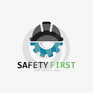 safety first logo icon vector design and illustration graphic sign