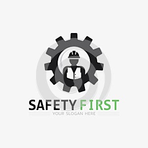 safety first logo icon vector design and illustration graphic sign