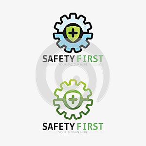 safety first logo icon vector design and illustration graphic sign