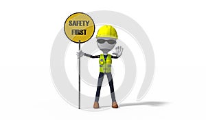 Safety First - Man holding a lollipop sign