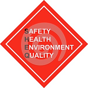 Safety First - SHE&Q sign - vector