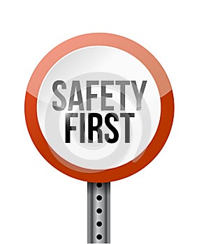 Safety first road sign illustration design