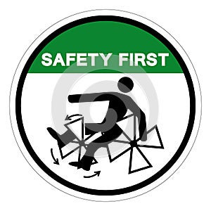 Safety First Rotating Paddles Will Crush Entangle Or Amputate Symbol Sign, Vector Illustration, Isolate On White Background Label