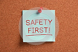 Safety First Sticky Note