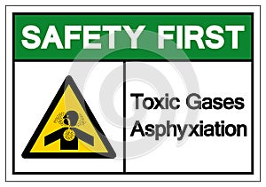 Safety First Toxic Gases Asphyxiation Symbol Sign, Vector Illustration, Isolate On White Background Label .EPS10 photo