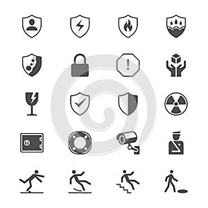 Safety flat icons