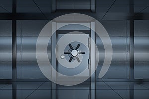 Safety gate and coded lock,abstract conception,3d rendering