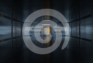 Safety gate and coded lock,abstract conception,3d rendering