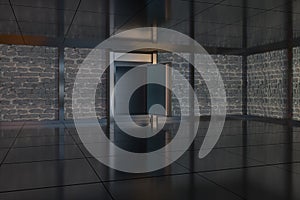 Safety gate and coded lock,abstract conception,3d rendering