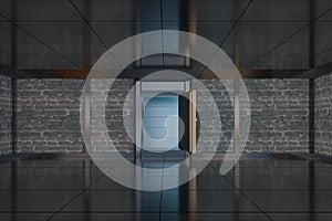 Safety gate and coded lock,abstract conception,3d rendering