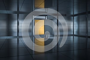 Safety gate and coded lock,abstract conception,3d rendering