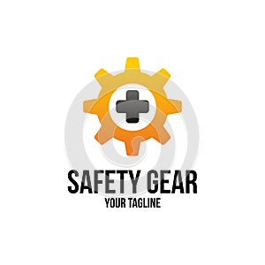 Safety Gear Icon, Cogwheel Safe Logo Icon, Safety First Icon